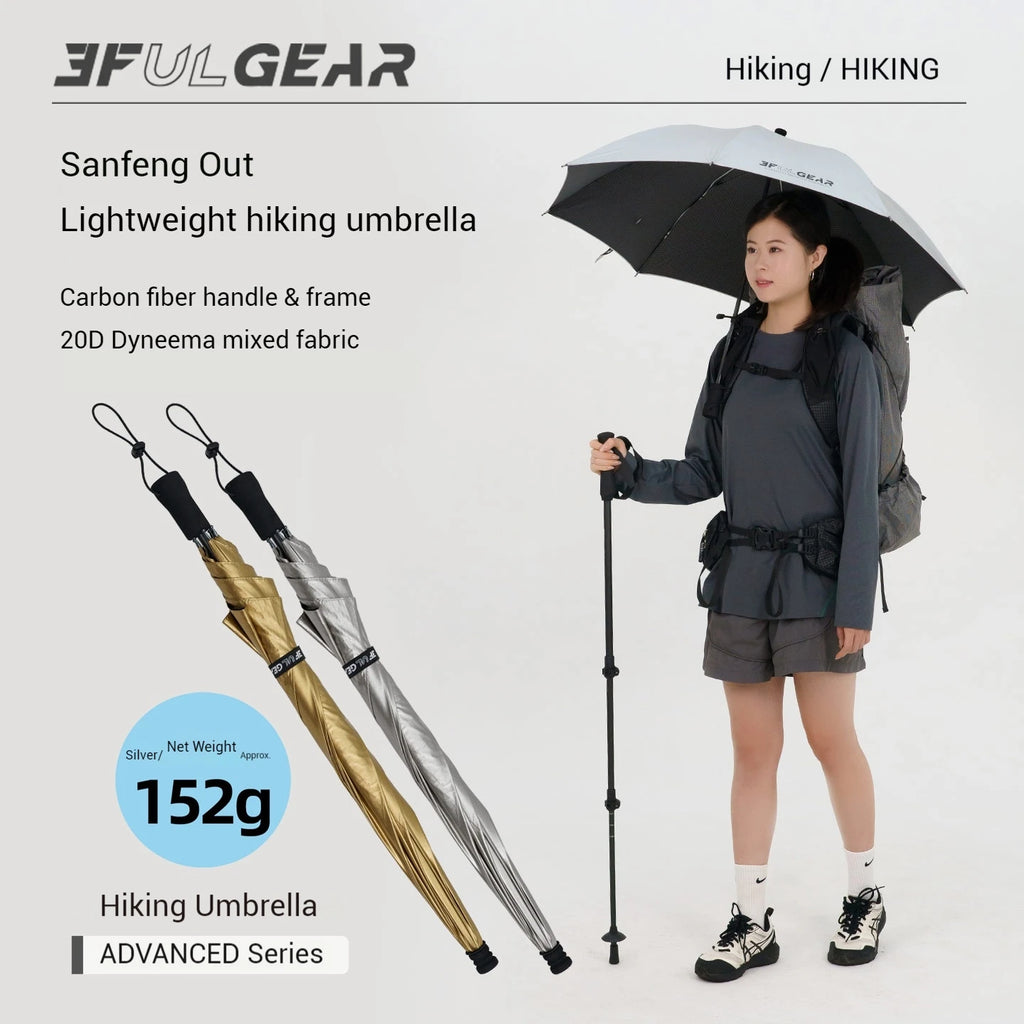 3F UL GEAR Hiking Umbrella Outdoor Hiking Camping Mountaineering Nylon Silver Coating Sun Protection Lightweight And Portable