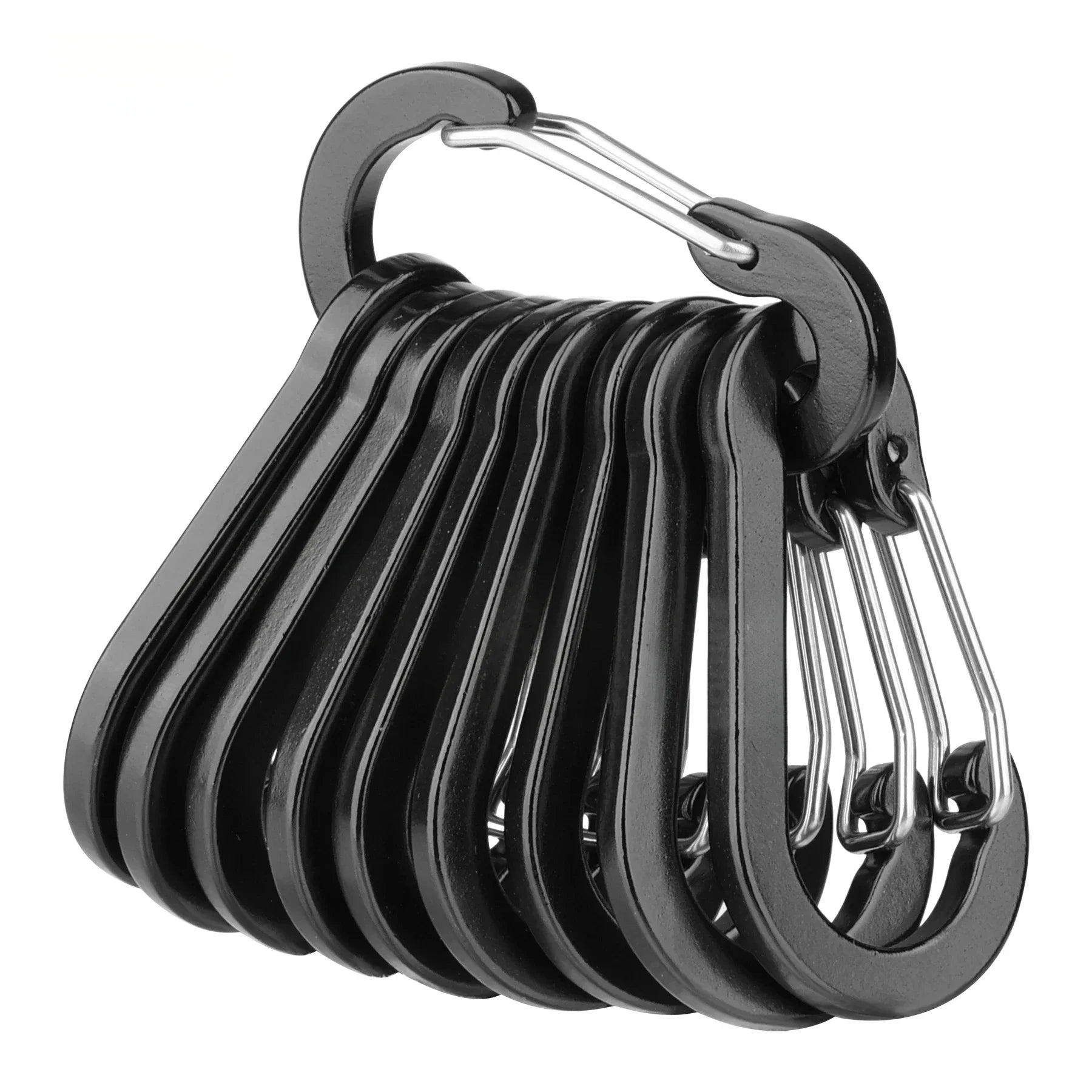 10PCS Aluminum D Ring Carabiner Clip Keychain Mini Hook for Camping Hiking Fishing EDC Gear