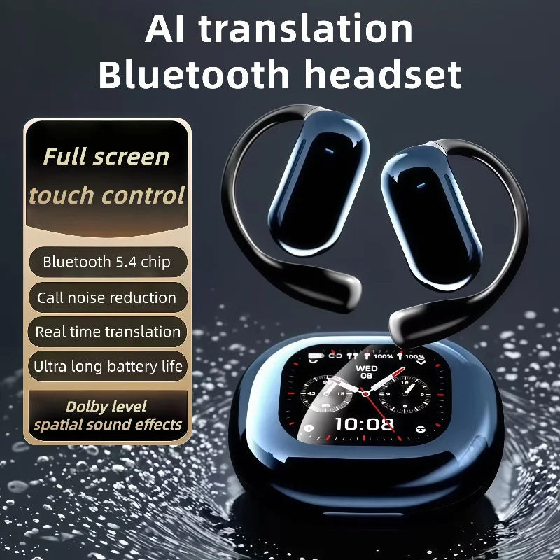 Q16S AI Translation Real Time Translator Earbuds 140 Languages & Accents Bluetooth 5.4 Translating Earphones Waterproof IPX5