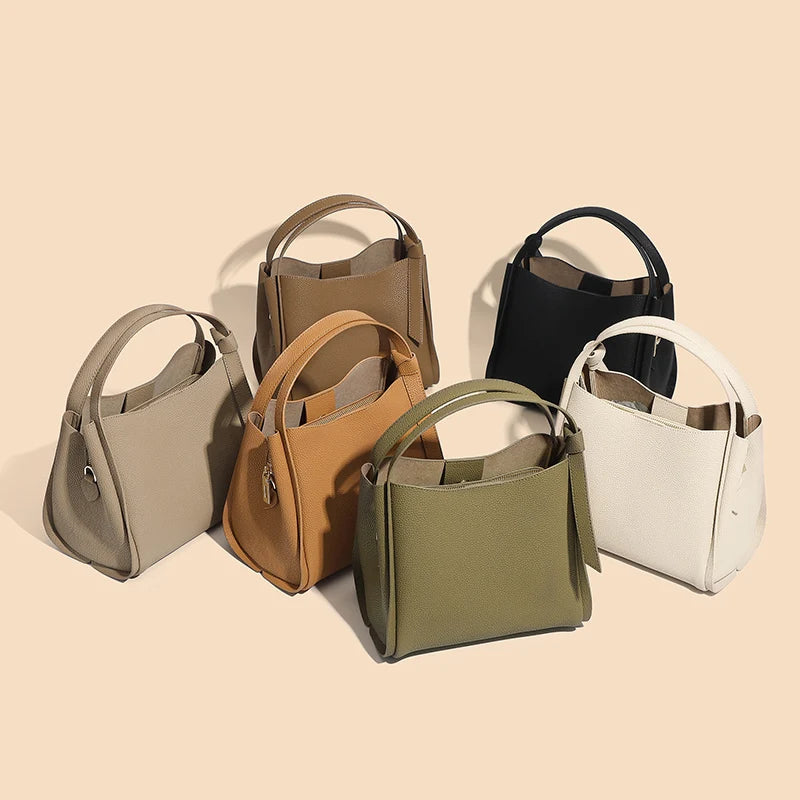 2025 Summer Lady Fashion Small Bucket Handbag Soft Leather Cross-body Messenger For Women Classic Female Shoulder Bag Hot Sale