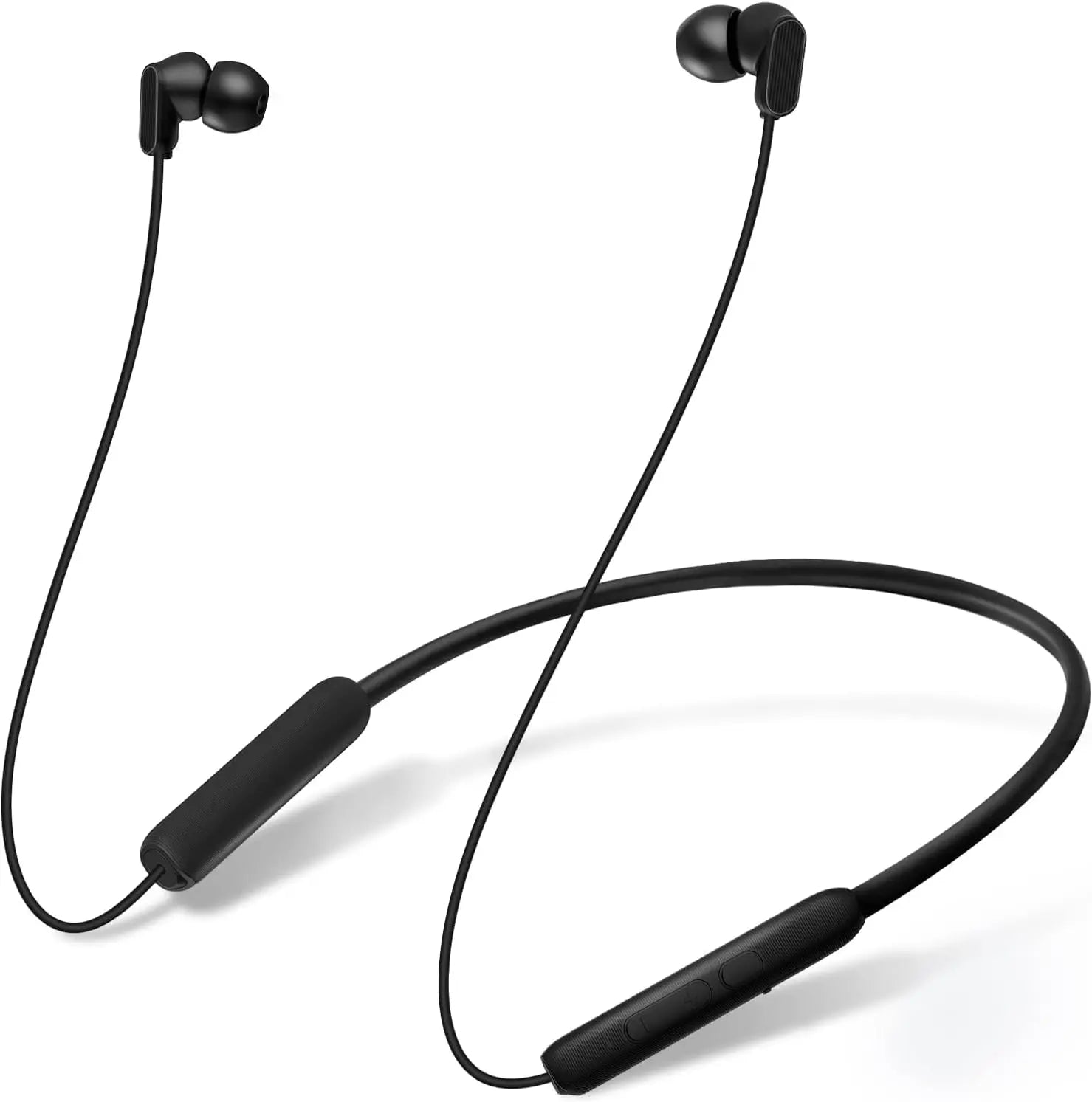 Wireless Bluetooth 5.2 Neckband Earbuds, IPX7 Waterproof, Deep Bass, 20H Playtime, Ultra-Lightweight Comfort (Black)