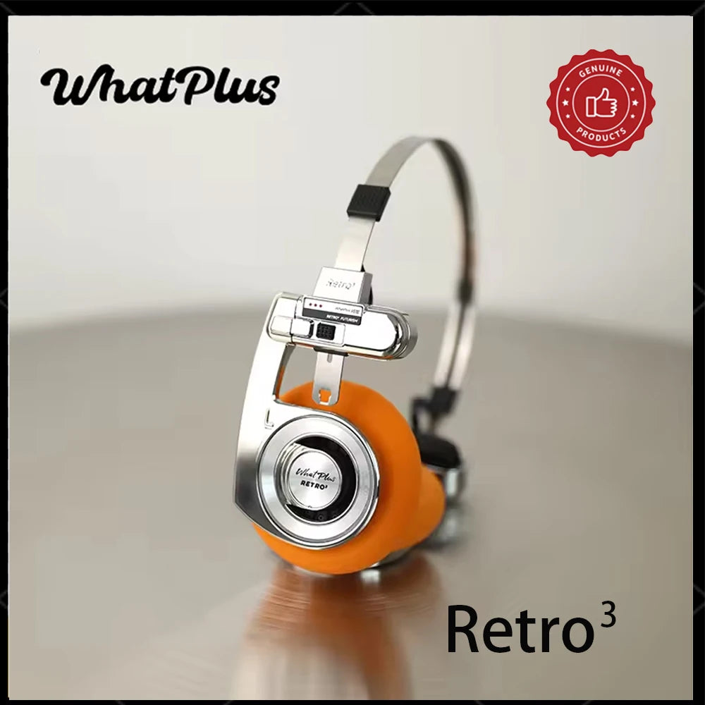 2026 WhatPlus RETRO R3 Bluetooth Earphones Headworn Wireless Portable Small Classic Fashion Headset 40mm Dynamic-unit Headphones