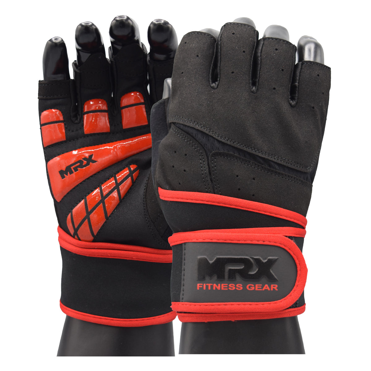 MRX Weightlifting Gloves for Gym Workout Training Long Wrist Strap