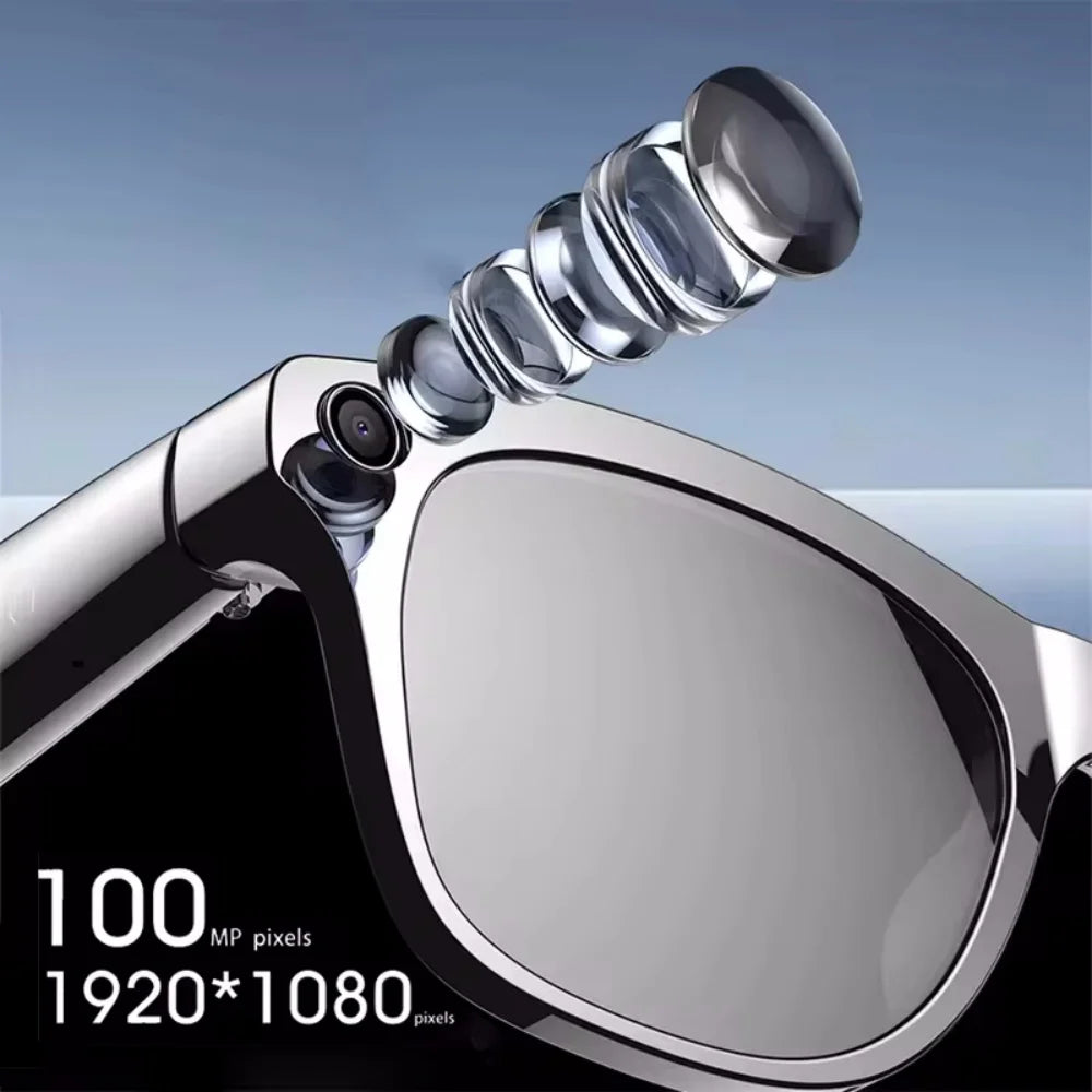 Smart Glasses AI Camera HD Wearable Mini Camera Bluetooth Voice Assistant Control Video Photo Recorder With Touch Botton