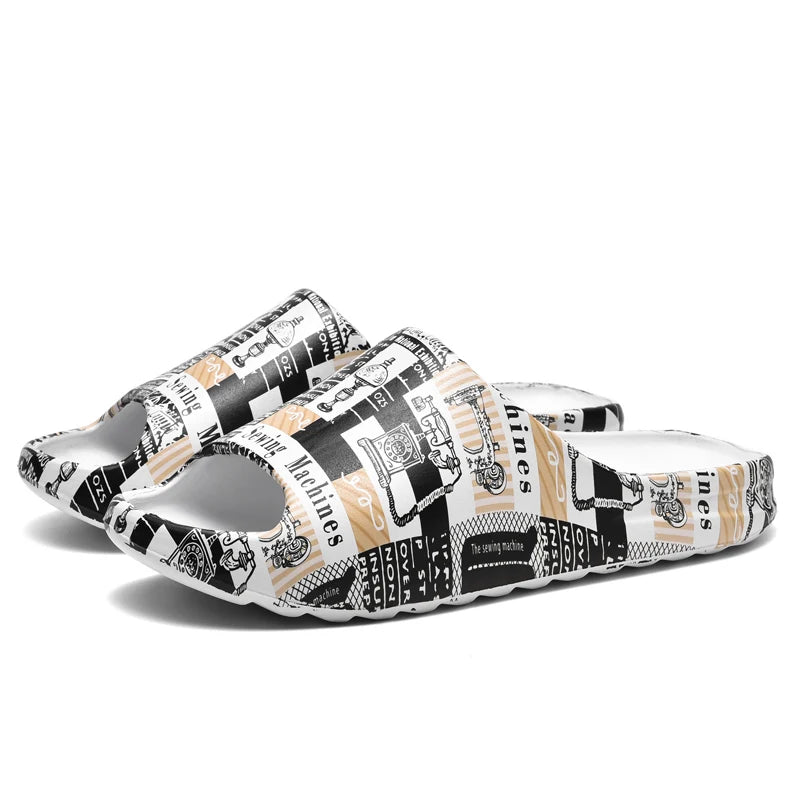 New Men's Sandals Fashion Platform Casual Slippers Men EVA Light Wading Beach Shoes Women's Shoes Yeezy Slides Sleepers Men