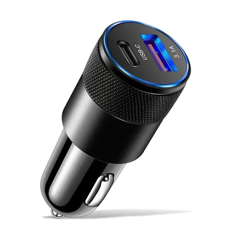 200W Dual USB Car Charger Pull Ring Fast Charging Car Phone Charger Adapter For Xiaomi Samsung Mini Car Charger