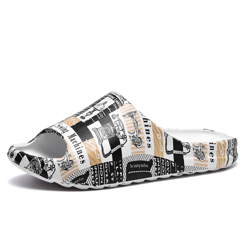 New Men's Sandals Fashion Platform Casual Slippers Men EVA Light Wading Beach Shoes Women's Shoes Yeezy Slides Sleepers Men