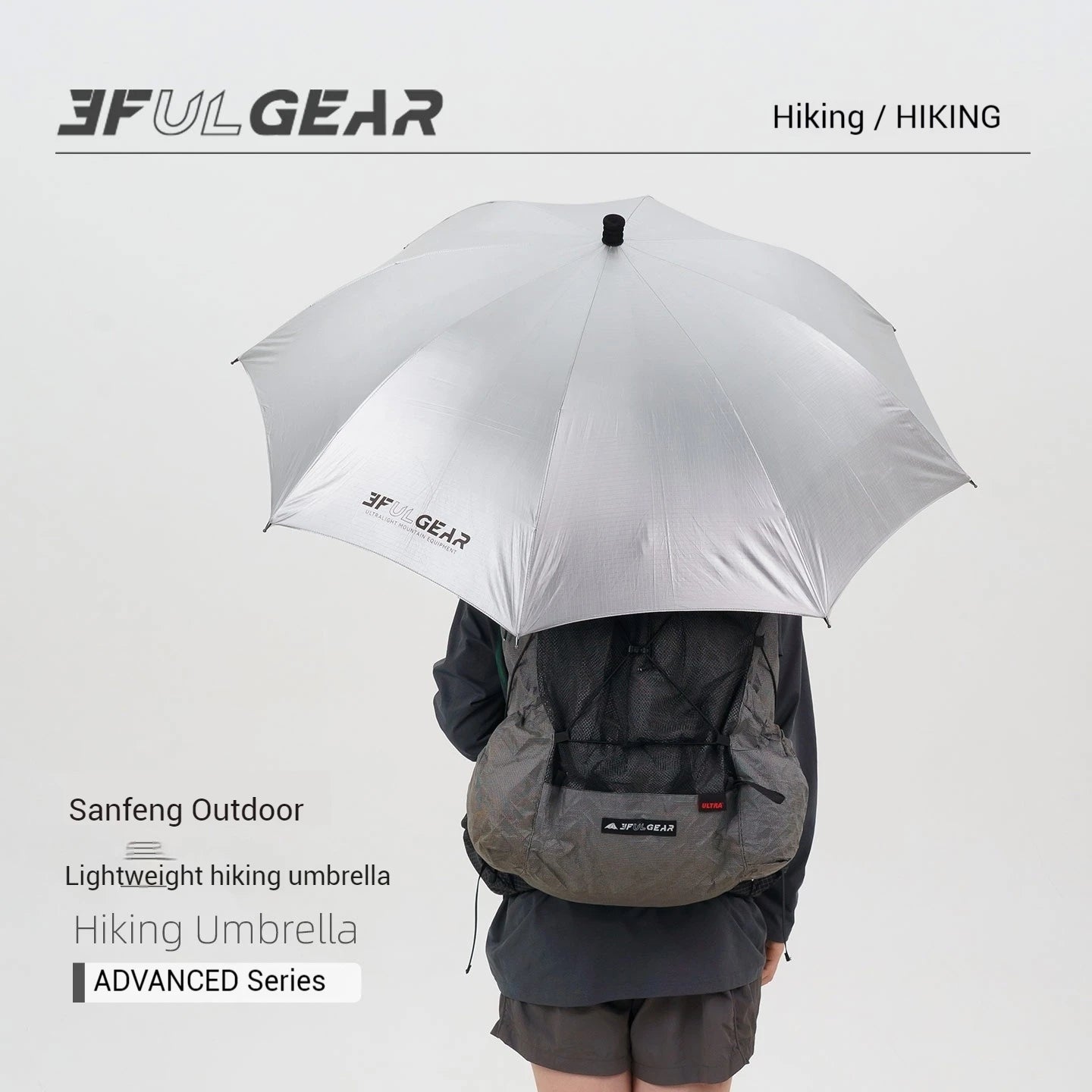 3F UL GEAR Hiking Umbrella Outdoor Hiking Camping Mountaineering Nylon Silver Coating Sun Protection Lightweight And Portable