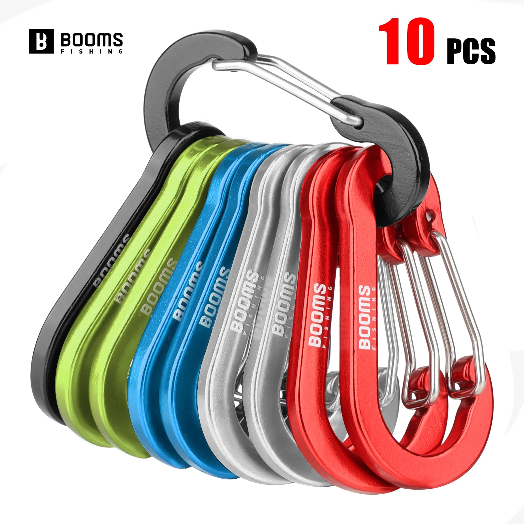 10PCS Aluminum D Ring Carabiner Clip Keychain Mini Hook for Camping Hiking Fishing EDC Gear