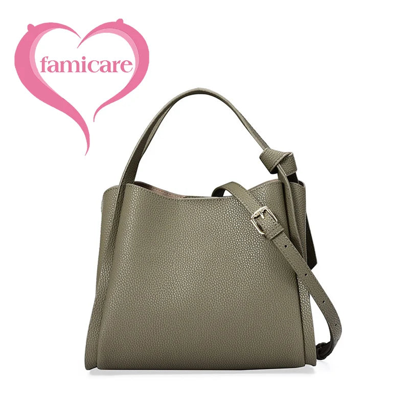 2025 Summer Lady Fashion Small Bucket Handbag Soft Leather Cross-body Messenger For Women Classic Female Shoulder Bag Hot Sale