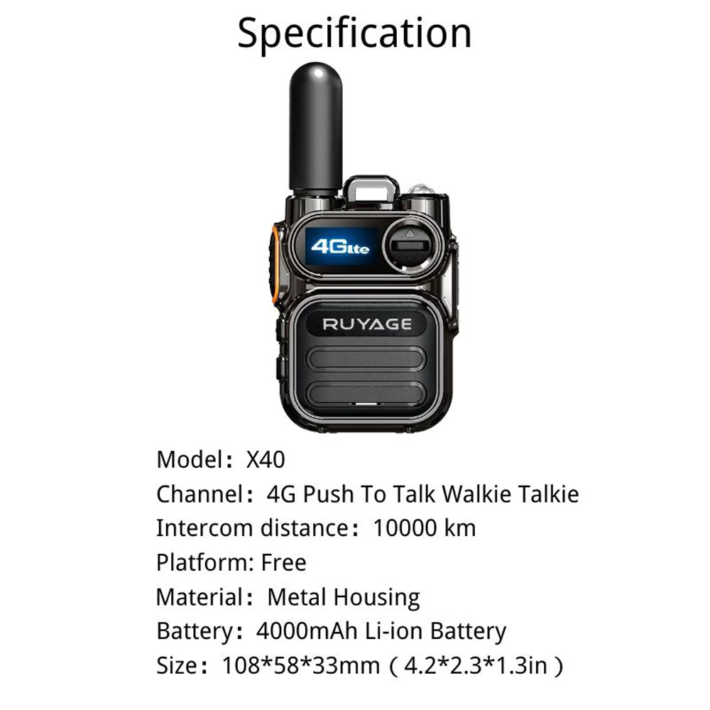 Ruyage Radio Nationwide PTT Walkie-Talkie(X40)