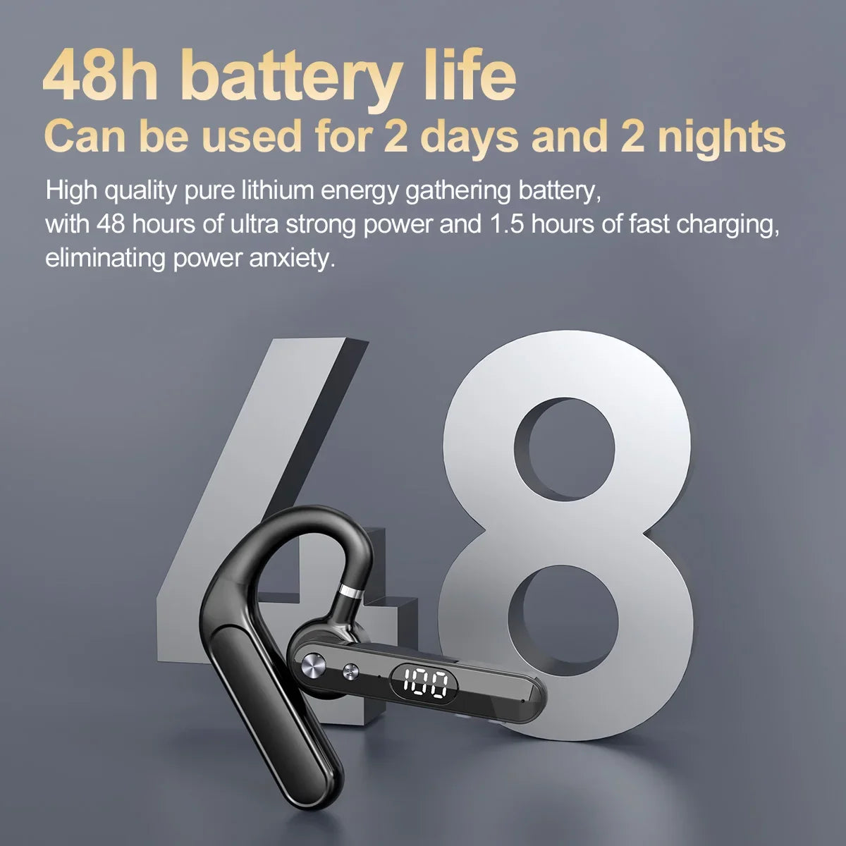 Wireless Bluetooth Headphones With Microphone Earphone AI Intelligent Noise Cancelling Handsfree Talk Headset Busines Driving