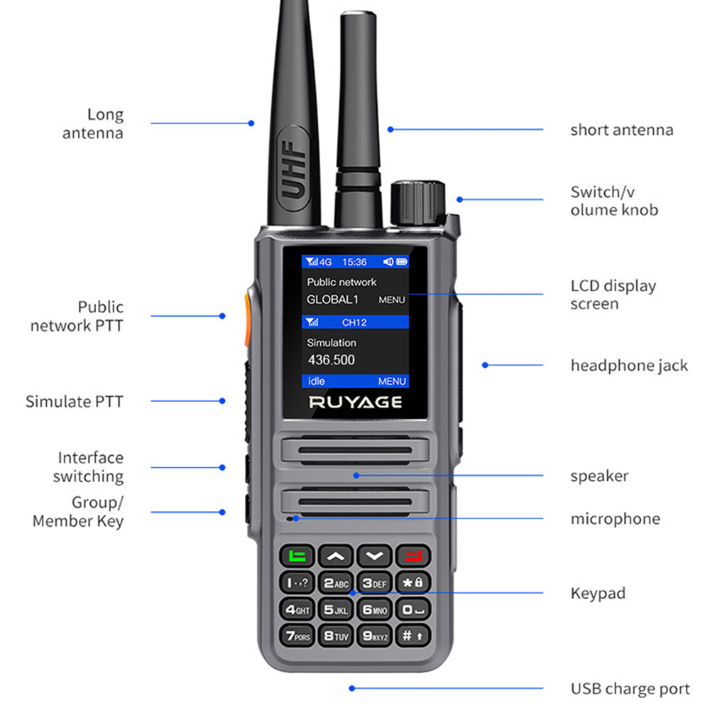 Ruyage Radio Nationwide PTT Dual-Mode Walkie-Talkie(X30)