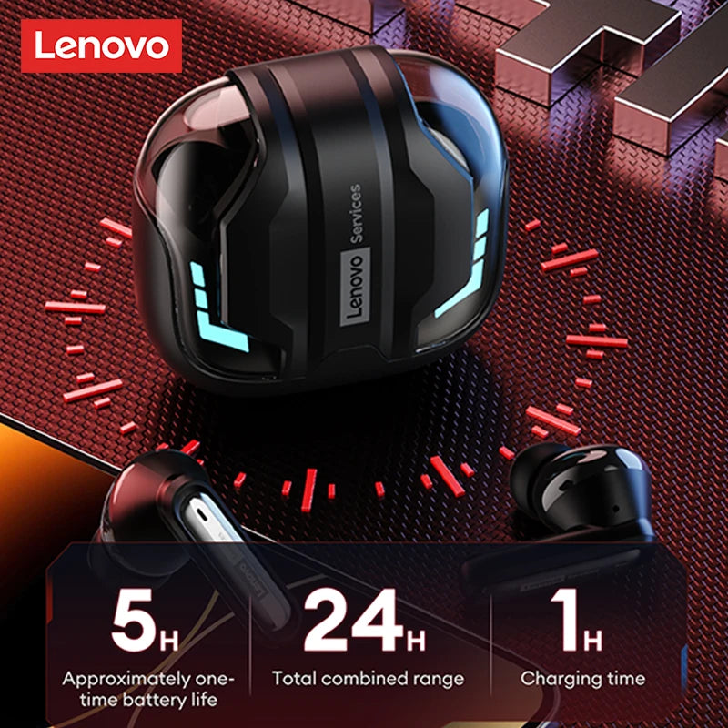 Choice Lenovo Gaming Headset Wireless Bluetooth 6.0 Earphones RGB Low Latency Waterproof Headphones Sports Headset GT103