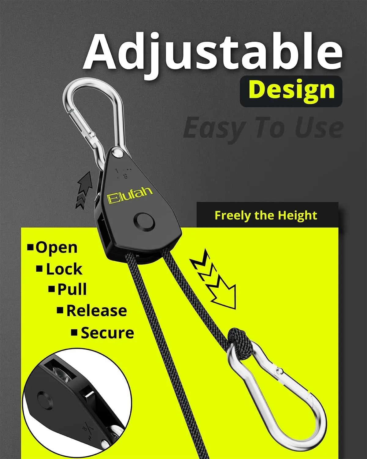 4-Pack Adjustable Ratchet Straps, 10ft Length with Metal Gear for Kayak, Camping, and Tie-Down Work