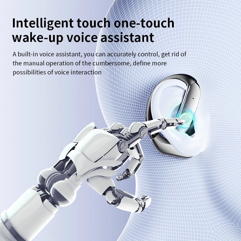 Domars AI Translation Bluetooth 5.4 Ear Hook Headphones Wireless Earphones Stereo Waterproof IPX5 Headsets Display Long Standby