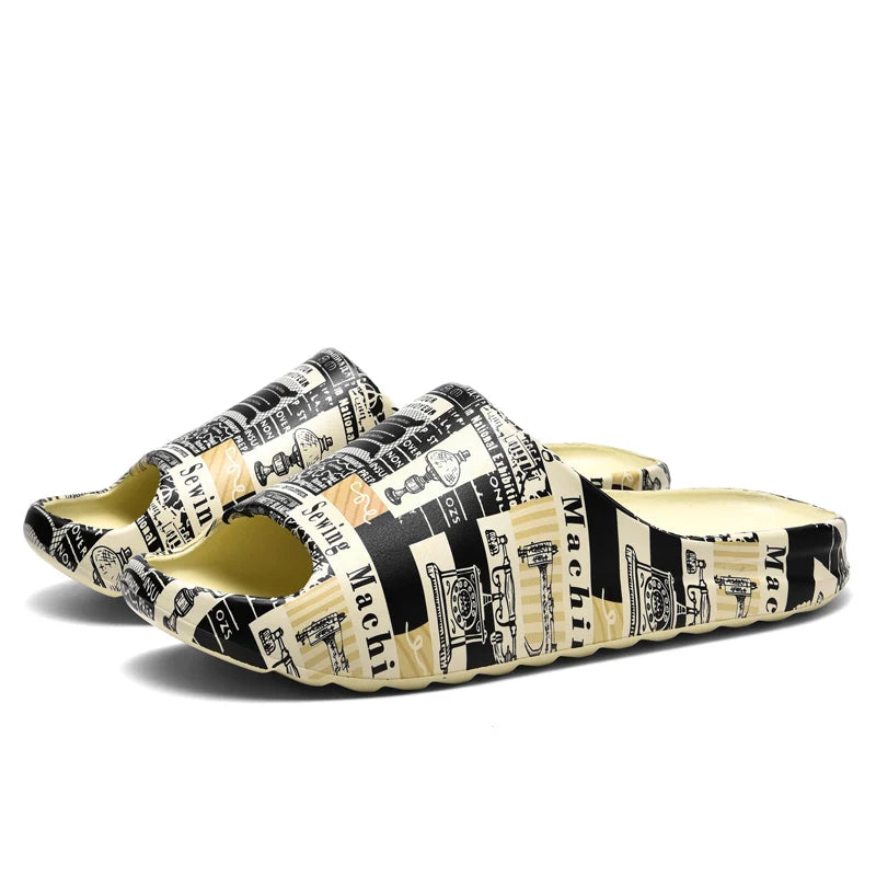 New Men's Sandals Fashion Platform Casual Slippers Men EVA Light Wading Beach Shoes Women's Shoes Yeezy Slides Sleepers Men