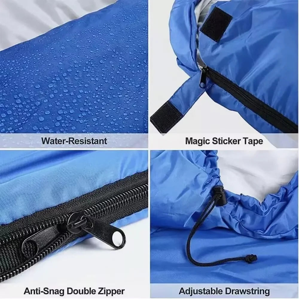 1/2PCS Emergency Sleeping Bag Camping Envelope Hooded Sleeping Bags Outdoor Keep Warm Waterproof Travel Gear Rest Cover