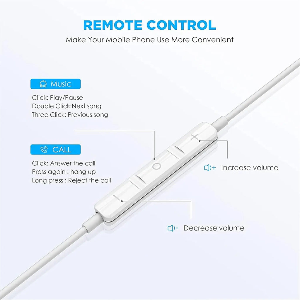 2-Pack USB-C Wired Earbuds with Microphone & Remote Control, Noise Cancelling for Smartphones