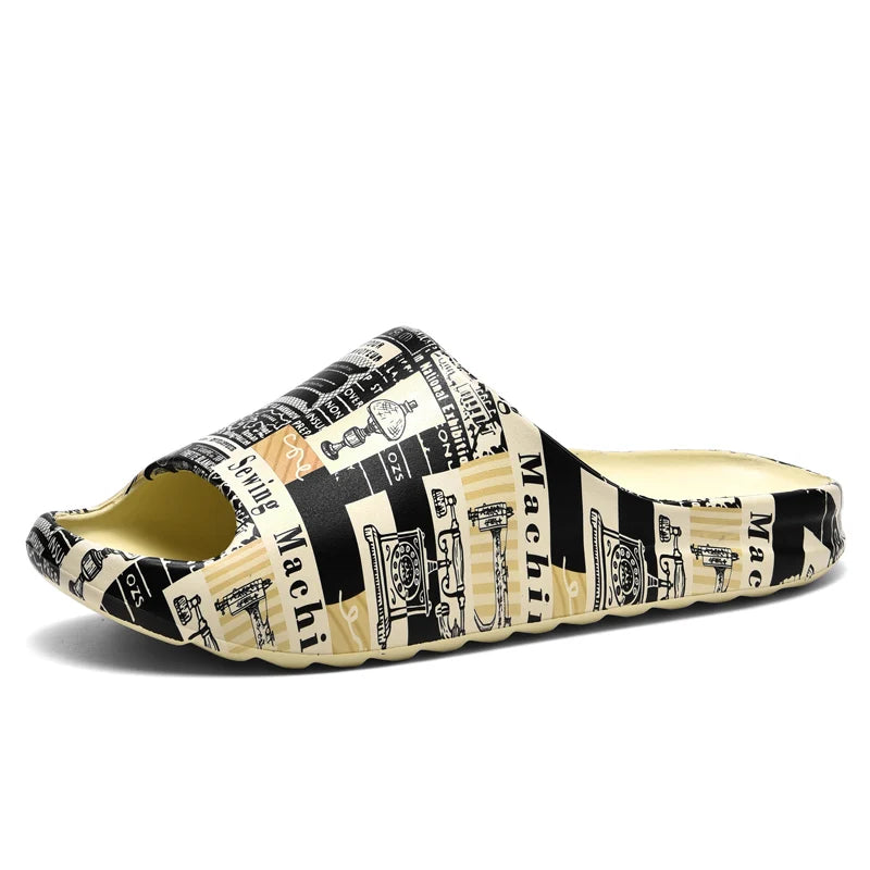 New Men's Sandals Fashion Platform Casual Slippers Men EVA Light Wading Beach Shoes Women's Shoes Yeezy Slides Sleepers Men