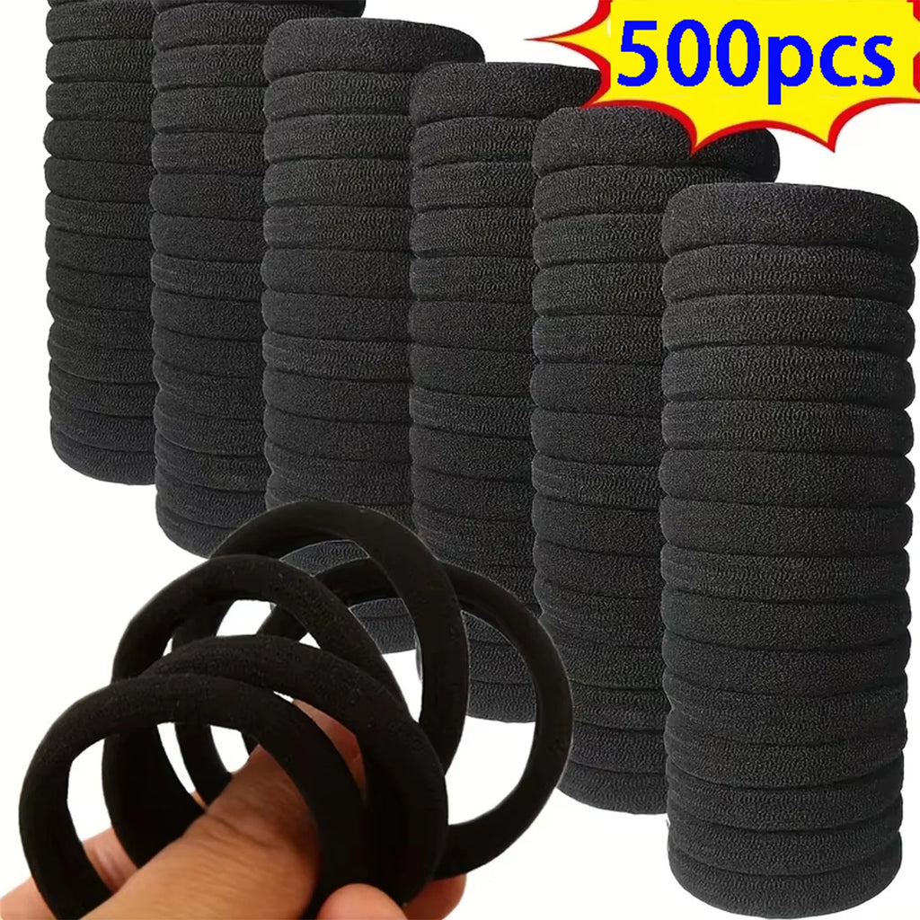 100pcs High Elastic Hair Bands For Girls Black Hairband Rubber Ties Ponytail Holder Scrunchies Kids Hair Accessories