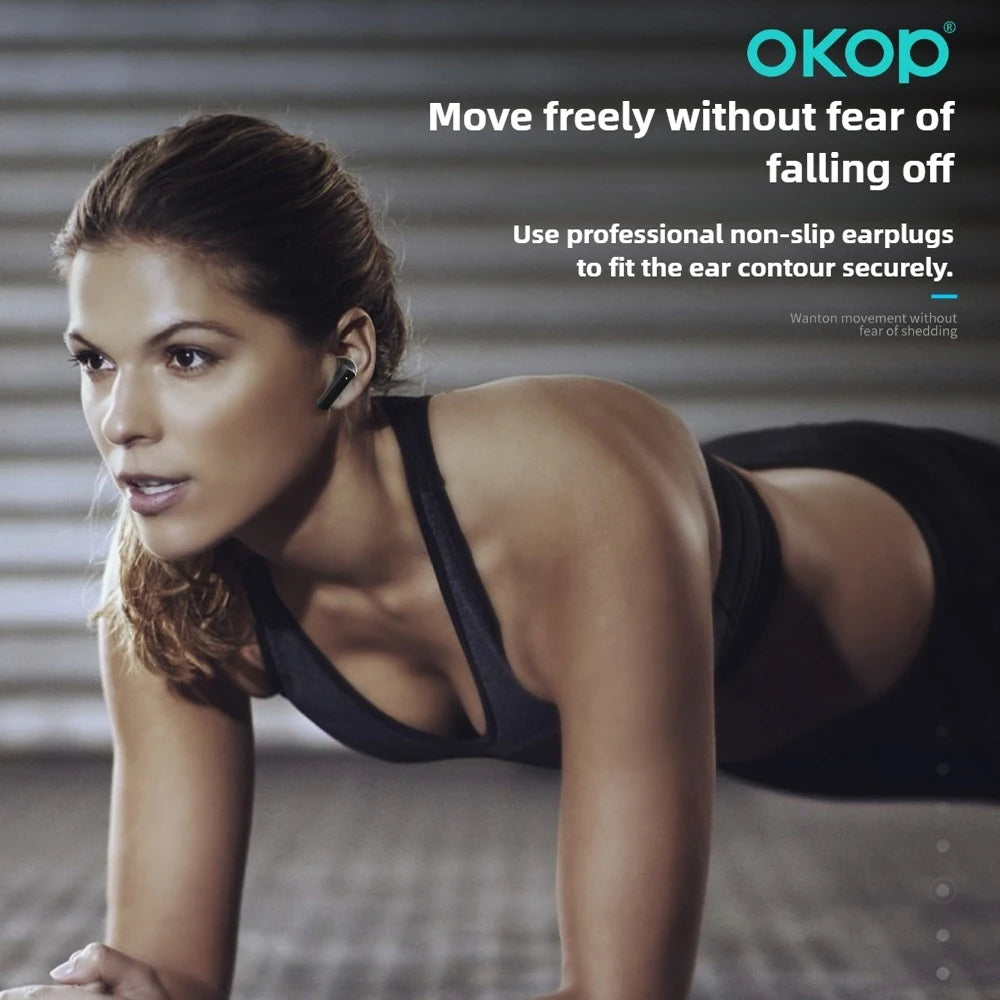 OKOP AI Headset,Wireless Bluetooth Headset,in-ear Noise Canceling Headset,Outdoor Sports Headset,High-quality Music Game Headset