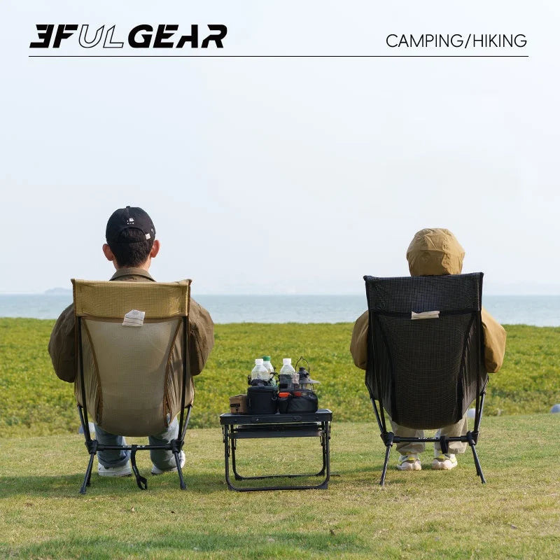 3F UL GEAR Outdoor Ultralight Portable Folding Chair Camping Durable UHWMPE Fishing Moon Chair Traveling Beach Chair Backpack
