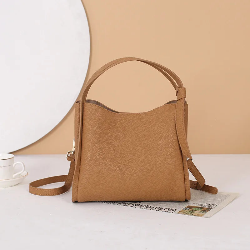 2025 Summer Lady Fashion Small Bucket Handbag Soft Leather Cross-body Messenger For Women Classic Female Shoulder Bag Hot Sale