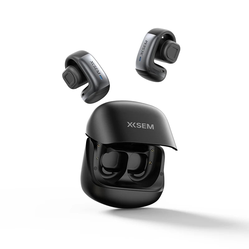 XISEM Plume Open Ear Clip Headphones, Hi-Fi DSP, 0.06s Game Latency, Noise Reduction, Waterproof, Long Battery Life