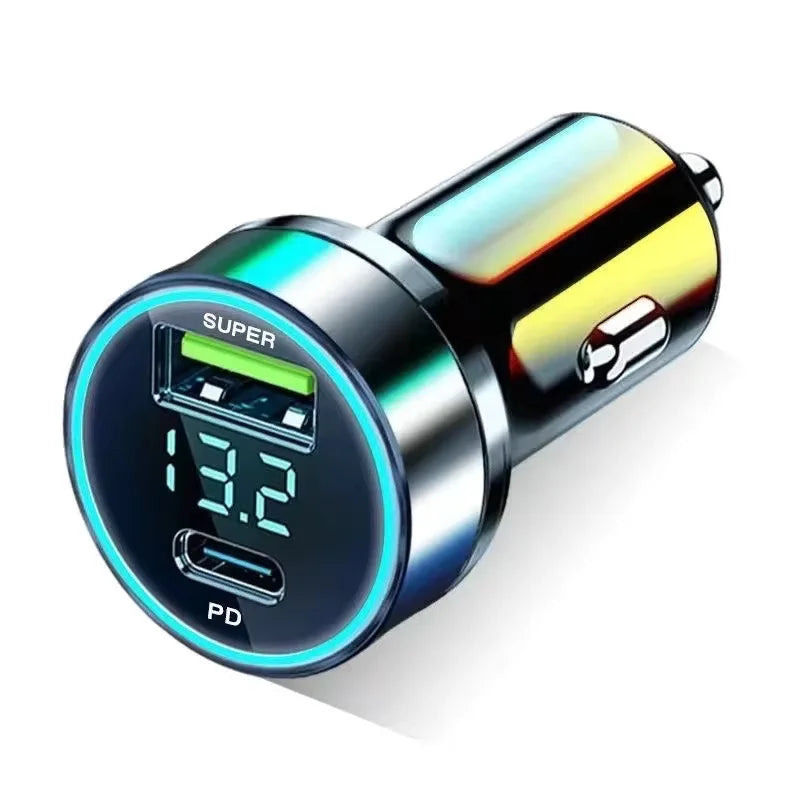 200W Dual USB Car Charger Pull Ring Fast Charging Car Phone Charger Adapter For Xiaomi Samsung Mini Car Charger