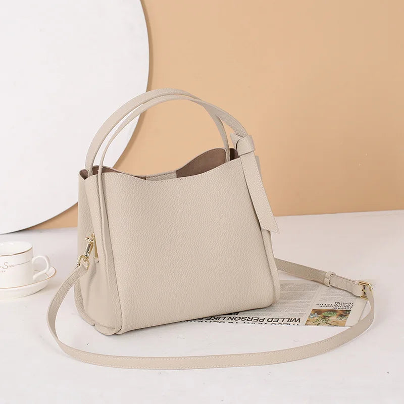 2025 Summer Lady Fashion Small Bucket Handbag Soft Leather Cross-body Messenger For Women Classic Female Shoulder Bag Hot Sale