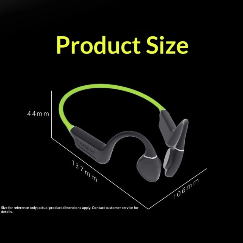 Creative Outlier Free Waterproof Bone Conduction Earphones, Low-Latency Wireless Sports Bluetooth 5.3 Ear-Hook for Running