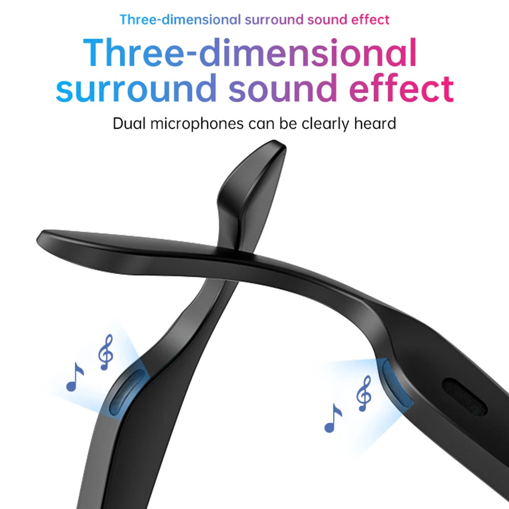 Smart Glasses with AI Translator Hands-Free Music & Calls Audio Glasses UV Protection Outdoor Sports Headphones for Men Women