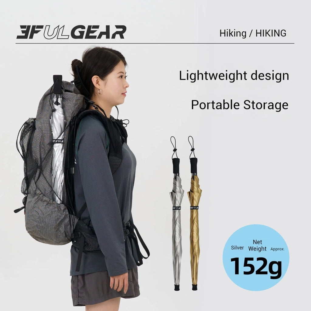 3F UL GEAR Hiking Umbrella Outdoor Hiking Camping Mountaineering Nylon Silver Coating Sun Protection Lightweight And Portable