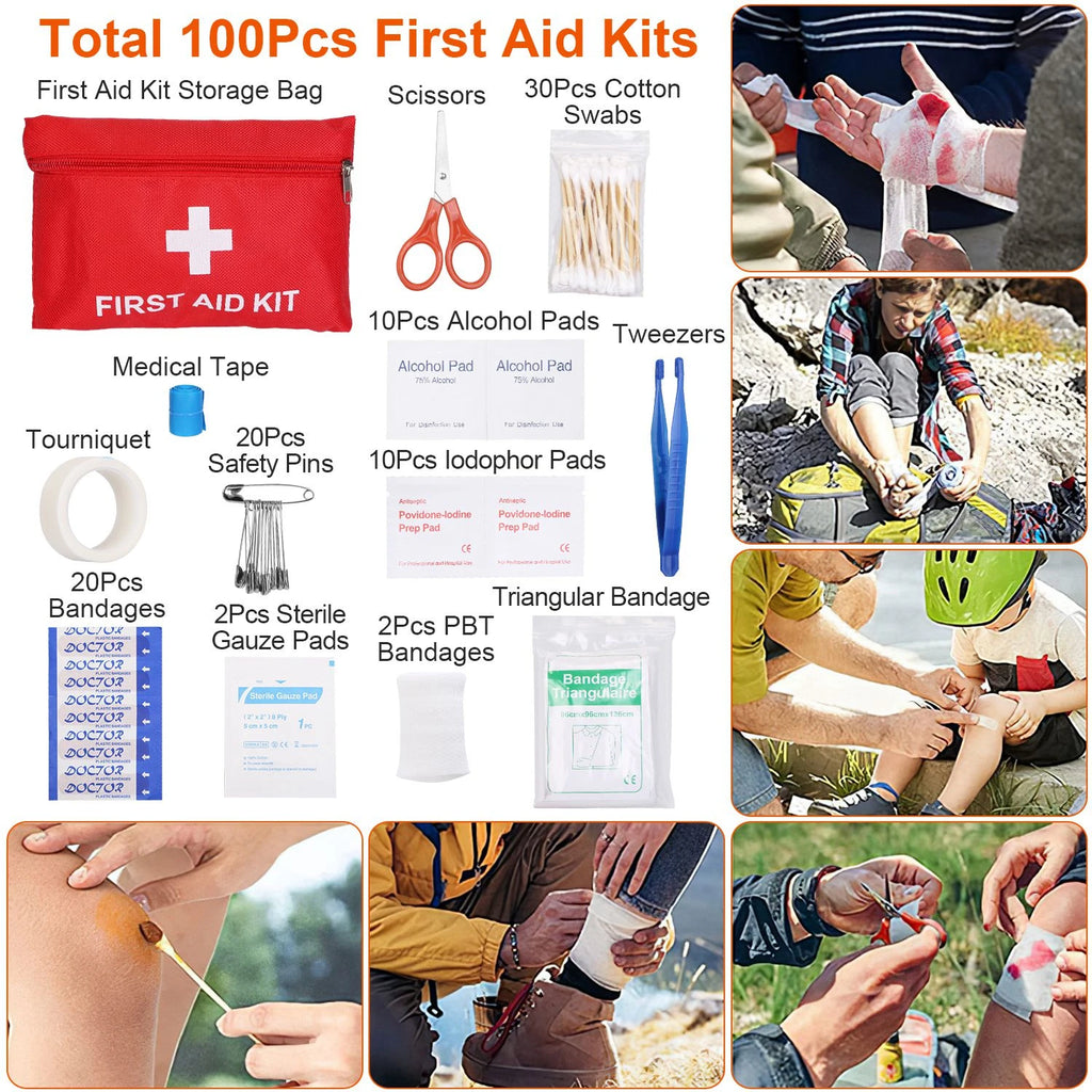 125 In 1 Emergency Kit Trauma Bag Outdoor Multifunction Camping Gear Survival Kit First Aid Kit SOS Wilderness Emergency Axe Kit