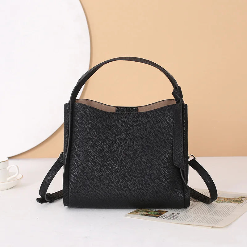 2025 Summer Lady Fashion Small Bucket Handbag Soft Leather Cross-body Messenger For Women Classic Female Shoulder Bag Hot Sale