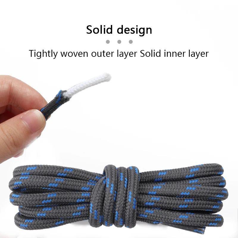 1Pair Round Shoelaces Durable Polyester Shoelace Outdoor Boots