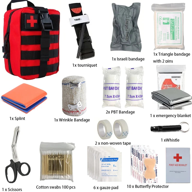 50pcs IFAK Trauma Survival First Aid Kit, Camping Gear Supplies
