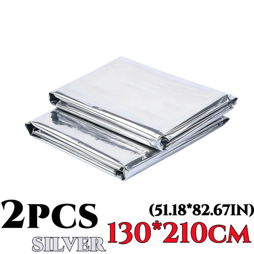 2/15pcs Large Emergency Survival Blanket Portable Aluminum Foil