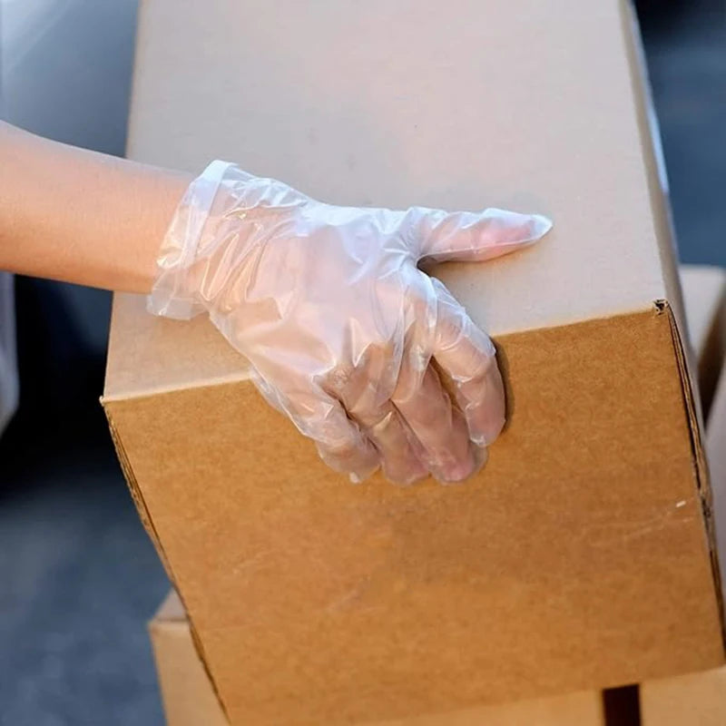 100PCS Disposable TPE Gloves Kitchen Bathroom Restaurant Camping