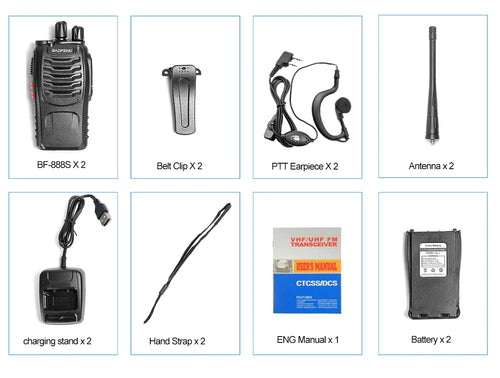 2pcs 4pcs 6pcs  Baofeng BF-888S With Headphones 5km Long Range Walkie