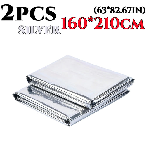 2/15pcs Large Emergency Survival Blanket Portable Aluminum Foil