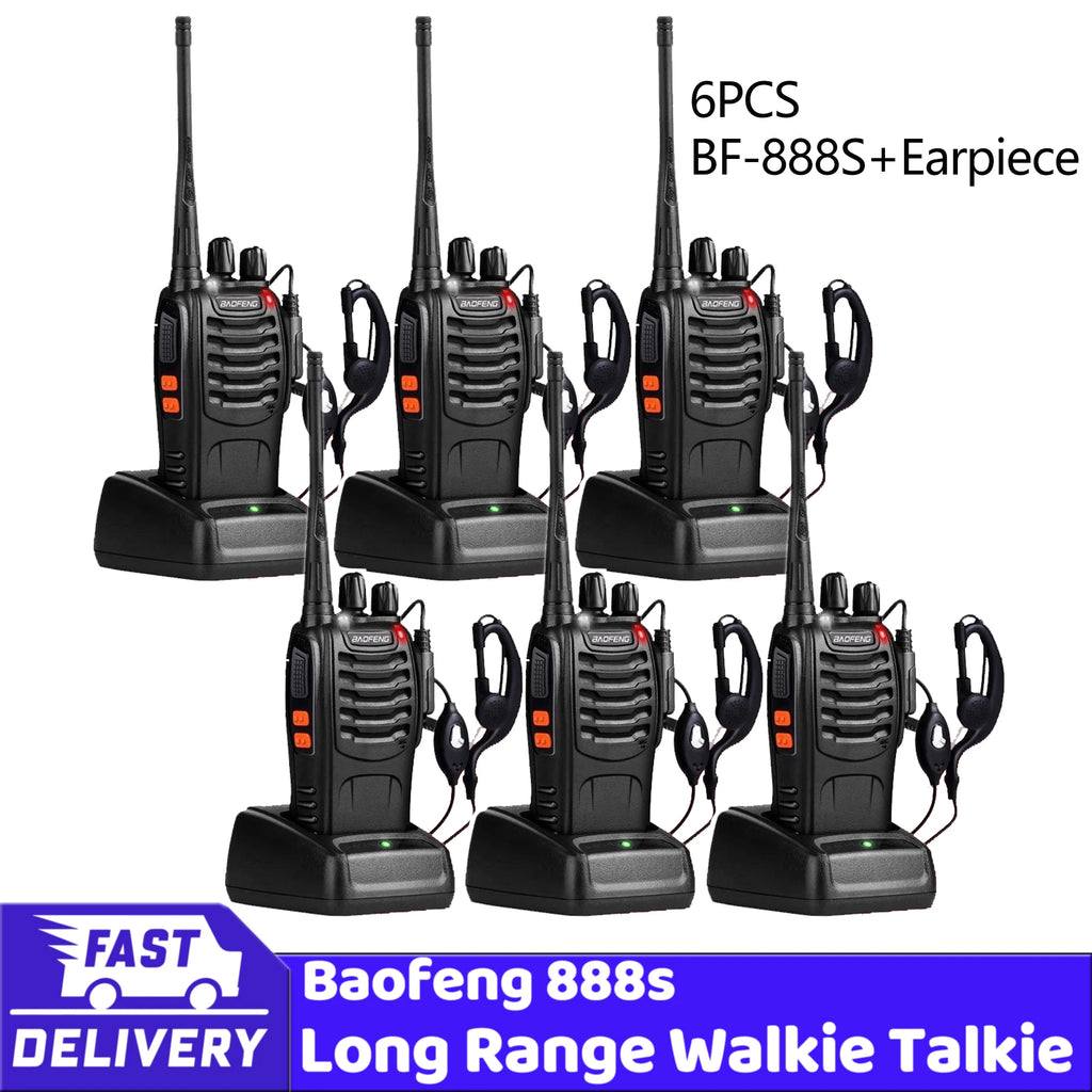 2pcs 4pcs 6pcs  Baofeng BF-888S With Headphones 5km Long Range Walkie