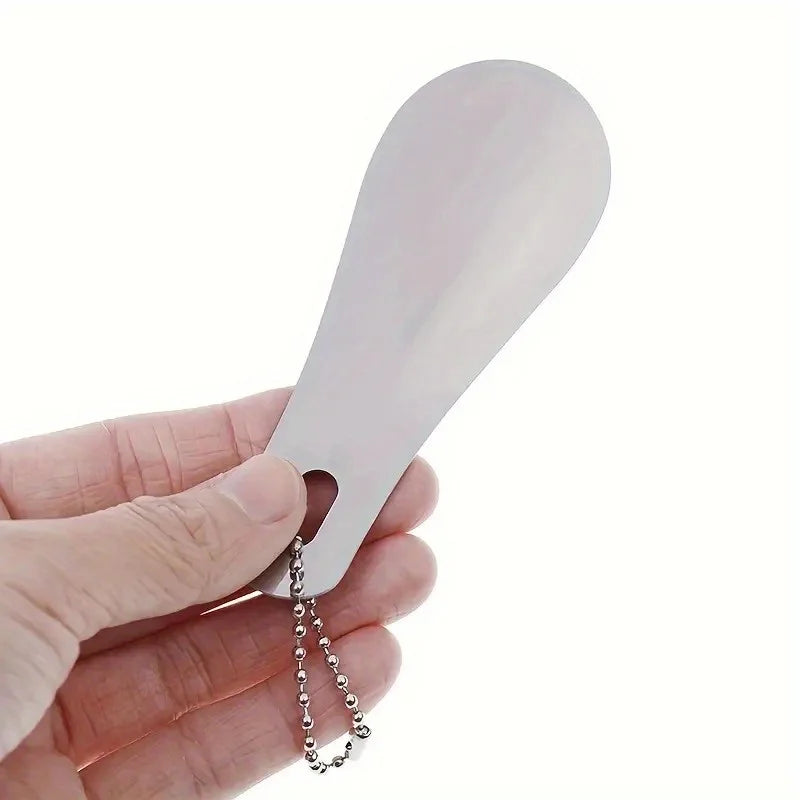 1pc stainless steel metal shoehorn, portable shoehorn, shoe wearing