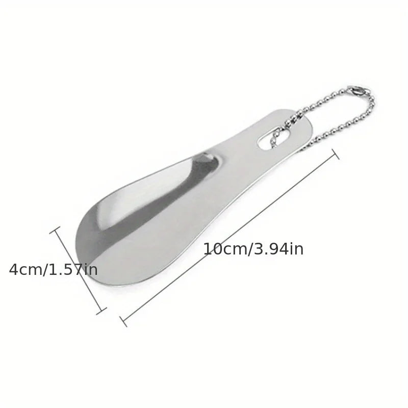 1pc stainless steel metal shoehorn, portable shoehorn, shoe wearing