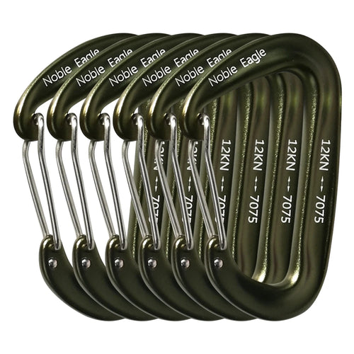 6PCS 12kN Aluminum D Ring Carabiners Heavy Duty Hook Lightweight