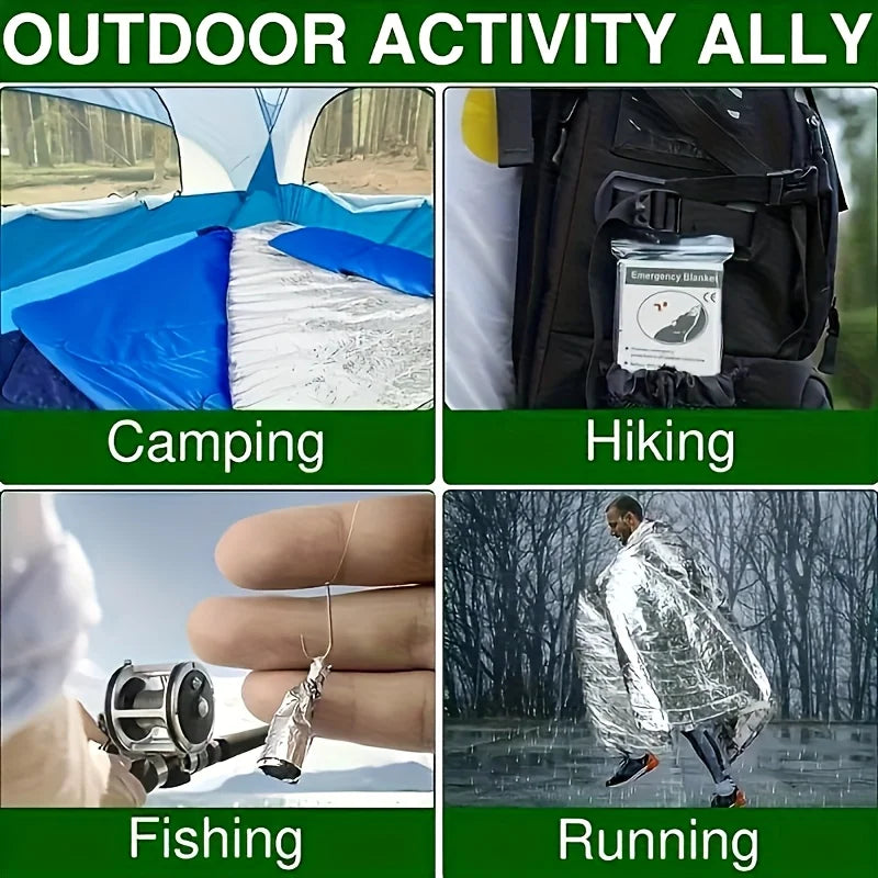 2/15pcs Large Emergency Survival Blanket Portable Aluminum Foil