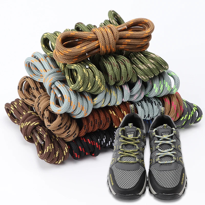 1Pair Round Shoelaces Durable Polyester Shoelace Outdoor Boots