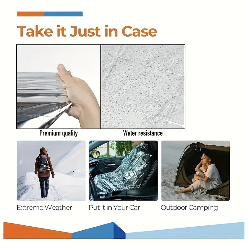 2/15pcs Large Emergency Survival Blanket Portable Aluminum Foil