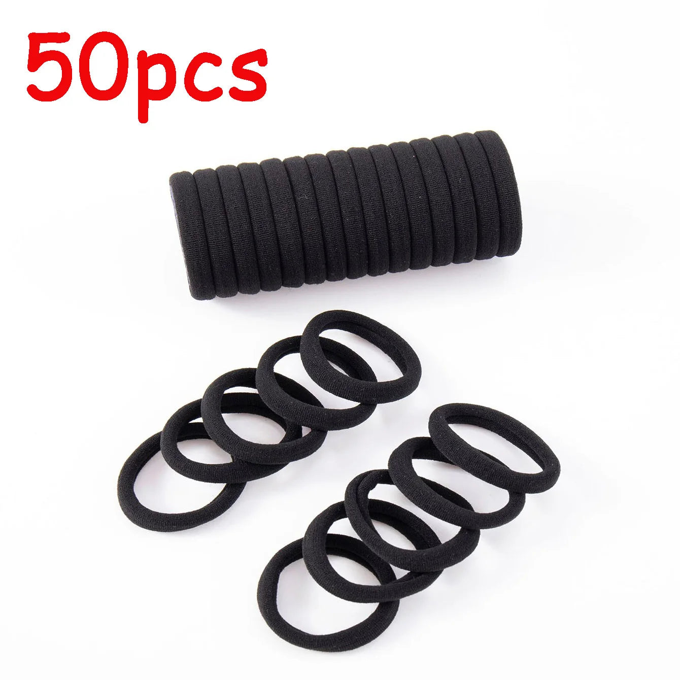 100pcs High Elastic Hair Bands For Girls Black Hairband Rubber Ties Ponytail Holder Scrunchies Kids Hair Accessories